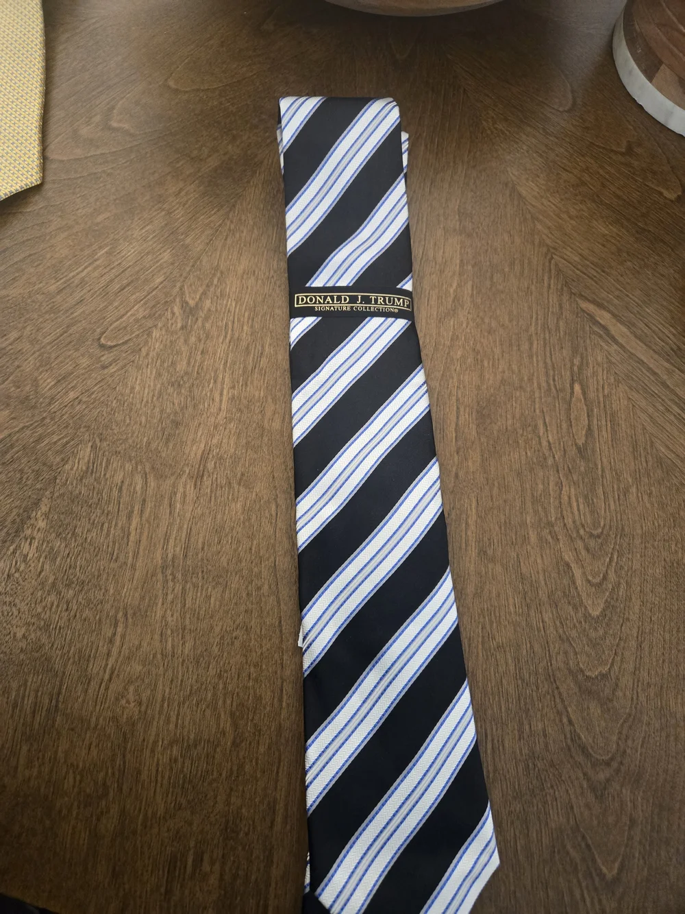 Donald J. Trump Men's Navy and White Striped Tie